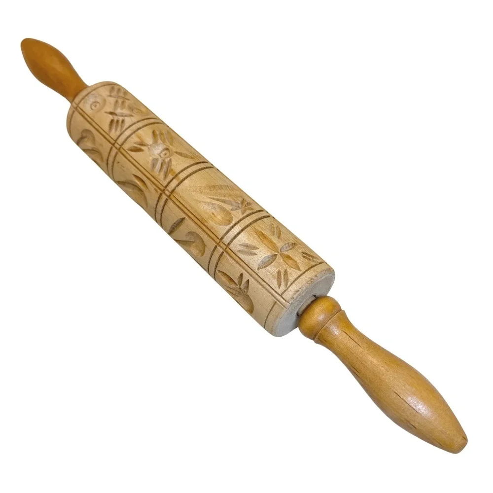 Springerle Carved Wooden Rolling Pin  16